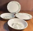 CORELLE TEXTURED LEAVES TWO SOUP PASTA BOWLS & TWO DINNER PLATES - NEW CONDITION