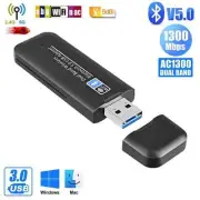 AC1300 USB 3.0 Wireless WiFi Network Receiver Adapter 5G Bluetooth 5.0 Dual Band