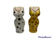 New AppleTree Design White and Yellow Polka Dot Cocktail Dress Salt and Pepper