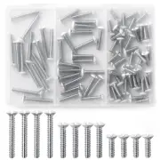 Bates Wall Plate Screws 75 Pack Assorted Size Outlet WHITE Cover Long Electrical