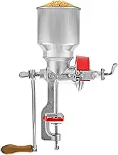 Victoria Commercial Grade Manual Grain Grinder with High Hopper - Table Clamp Hand Corn Mill, Cast Iron