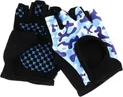 [WRITWAA] Kids Half Finger Gloves Lightweight Shockproof Non-Slip Breathable Gloves for Bike Riding Hiking