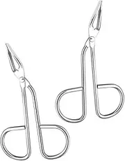 VALICLUD 2PCS Ergonomic Stainless Steel Scissor Tweezers for Facial Hair Management Compact Lightweight Precision Eyebrow Clipper with Hair Removal Tips for Travel and Easy Maintenance