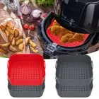 2Pcs Air Fryer Silicone Pot with Handle Reusable Air Fryer Liner Heat hapCR