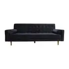 Sofa Bed 3 Seater Button Tufted Lounge Set for Living Room Couch in Velvet Black