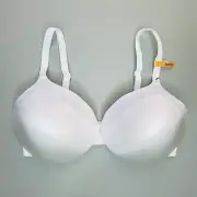 NEW Maidenform Lightly Lined Bra 38DD Satin Padded Cups Full Coverage 09436