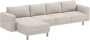 Durable Fabric Three Seat Or Two (3 or 2) Seat with Chaise Sofa Cover Replacement Custom Made Compatible with IKEA Norsborg Sectional Corner Chaise Sofa Slipcover (3 and Chaise Polyester Beige)