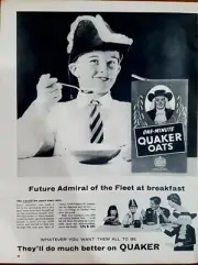 VINTAGE 1960s QUAKER ONE MINUTE OATS MAGAZINE ADVERT