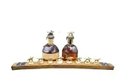 Blanton's Bourbon Logo Cork Display From Buffalo Trace Barrel Stave W/ Metal
