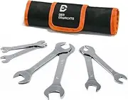 Der Erwachte Super-Thin Open End Wrench Set, SAE, 6-Piece, Including 3/8", 7/16", 1/2", 9/16", 5/8"，11/16", 3/4", 13/16", 7/8", 15/16", 1", 1-1/16", Slim Wrench Set with Rolling Pouch