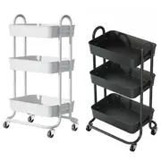 3-Tier Fruit and Vegetable Kitchen Trolley with Storage Baskets