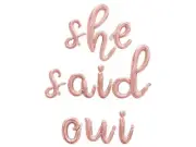SHE SAID OUI Cursive Letter Balloon Banner - Engagement Party Supply Decorations
