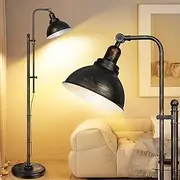 Webcem Industrial Retro Floor Lamp for Living Room with 3 Color Temps, 67" Tall Standing Lamp with Extendable Pole & Adjustable Lampshade, Metal Vintage Reading Lamp for Bedroom Office Bookstore