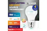 Handy Hardware 4PK Bulb 9W LED B22 Warm White Bayonet Energy Saving