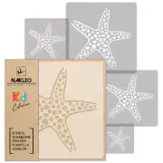 5x reusable PLASTIC Stencils / 13.4" to 3.5" / Nursery KIDS Template // STARFISH