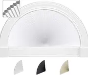 SEEYE Arch Window Blackout Shades, Pleated Fabric Blinds (Radius: 36'') Half Circle Cellular Cordless Semicircular Blinds with No Tools, Half-Round Shade Easy to Cut and Install, 2-Pack, White