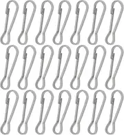 SING F LTD 50Pcs Flag Pole Clip Snap Hooks 304 Stainless Steel 40mm Flagpole Attachment for Most Standard Grommet Flags Keychains Connection Accessories