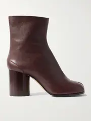 [Maison Margiela] Maison Margiela - Tabi Split-toe Leather Ankle Boots - Burgundy - IT35 IT 35 Burgundy