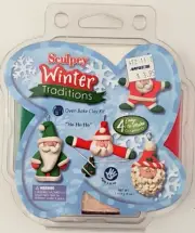 2006 Sculpey Winter Traditions Non Toxic Oven Bake Clay Kit 4 Santa Ornaments