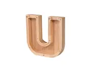 Wooden Piggy Bank English Alphabet U Coin Money Box Education Gift for Christmas Birthday Home Decoration