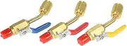 Labymos Air Conditioning Refrigerant 3PCS Color Coded R410A R134A Shut Valves for AC HVAC Refrigeration Charging Hoses
