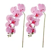 2 Pcs 38 Inch Artificial Orchid Stems Phalaenopsis Flowers Purple/Pink