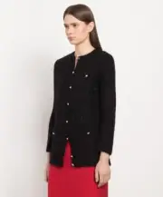 NWT Valentino Black Tweed&Sequins Rockstud Cardigan Sweater Size XS $4,400
