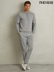 Reiss Flint Grey Premier Interlock-Jersey Drawstring Joggers (AB1712) | $195