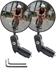 MEZOKUCEL 2 Pieces Bike Mirror 360°Rotation Adjustable Wide Angle Mirror HD Safety Bicycle Mirror Universal Bicycle Convex Mirror Safe Rear View Cycling Mirror for Mountain Road Bikes MTB