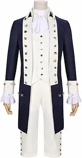 [Yejue] Alexander Hamilton Musical Mens Cosplay Tailcoat Opera Formal Uniform Adult Costume Victorian Colonial Men Jacket