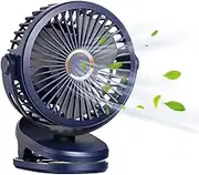 Battery Powered Fan - Battery Powered Cooling Stroller USB Rechargeable Fan - Quiet Desk Fan with 4 Speed, Outdoor Cooler Fan for Camping, Office