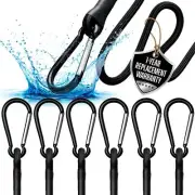 Black Bungee Cords with Hooks 12 Inch - Heavy Duty Outdoor Small Bungee Cords...