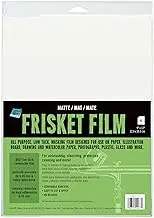 Grafix All Purpose Low Tack Frisket Film SSelf-Adhering Removeable Adhesive Sheets, for Airbrushing, Retouching, Stencils, Rubber Stamping, Watercolor, and Masking, 9 x 12, Matte, 6 Pack, 9" x 12"