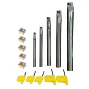 5PCS 5/16"-3/4 " SOLID CARBIDE SHANK INDEXABLE BORING BAR + 5PC CCMT09 INSERTS