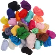 KONTONTY 36Pcs Needle Felting Wool Kit Portable DIY Wool Craft Materials Colors Per Bag for Creative Felting Projects and Imagination Stimulation