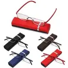 Hinge Half Frame Reading Glasses with Case Presbyopia Eyeglasses Anti Eyestrain