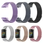 Strap Watch Stainless / Steel For 5 Fitbit Band Charge 6 Magnetic Loop Metal /