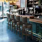 26" Counter Height Barstools Set of 2 - High Back Swivel Bar Stools with Black F