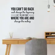 Vinyl Wall Art Decal - You Can't Go Back and Change The Beginning - 20" x 30"