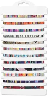 [Raicegs] 12PCS Friendship String Bracelets for Teen Women Man Boho Surfer Beach Bracelets Anklets Set Handmade Bracelets Bulk Jewelry for Women Man