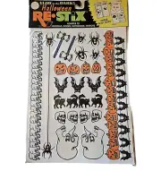 Re-stix Glow In The Dark Halloween Stickers Vintage Bats Pumpkin Spider Ghost