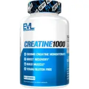 EVL Creatine Monohydrate Capsules 1000mg - Pre and Post Workout Recovery 120ct