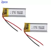 2pcs 3.7V 130mAh 0.481Wh Li Battery 401230 For Bluetooth Speaker Headset Pen GPS