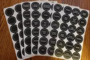 80 BLACK ROUND SEASONING SPICE JAR LABELS W/ BLANK LABELS