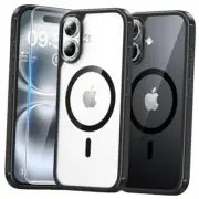 3 in 1 for iPhone 16 Plus Case, Compatible with for iPhone 16 Plus 6.7" Black