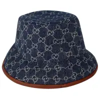 在飛比找Yahoo奇摩購物中心優惠-GUCCI 藍色丹寧布漁夫帽-M