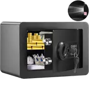 Safe, 0.5 Cubic Feet Home Safe, Steel Security Safe with Digital Keypad and 2 Keys, Wall-Mounted Cabinet Safe Protect Cash, Gold, Jewelry, Documents for Home, Hotel, 350 x 250 x 250