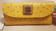 Dooney And Bourke *FREE POPSOCKET* Leather Wallet Yellow (See Description)