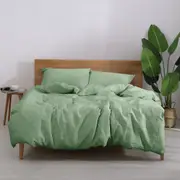 Linen Quilt Cover Set (Sage) - King