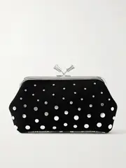 [Anya Hindmarch] Anya Hindmarch - Maud Tassel Studded Suede Clutch - Black - One size One size Black